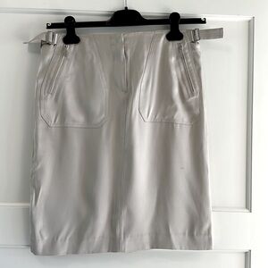 Calvin Klein pale silver satin pencil skirt